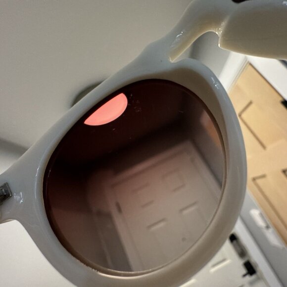 Prive Revaux The Expressionist C100 polarized white round frame sunglasses